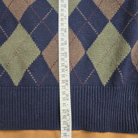 American Living Mens Vtg Y2K Prep Golf Argyle Cotton V Neck Knit Sweater Vest M - Picture 8 of 8
